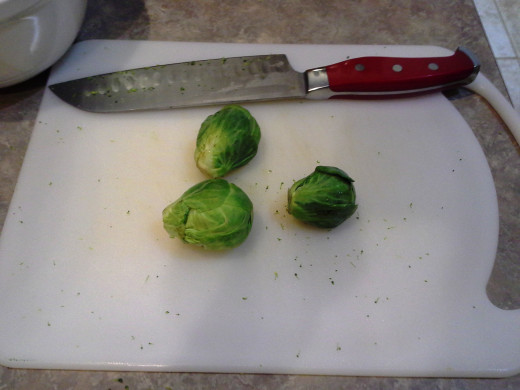 Step Seventeen: Pull out several brussel sprouts