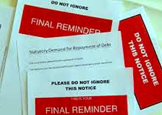 Demands for payment from debt collectors were soon arriving through the letterbox, chasing up the rent.