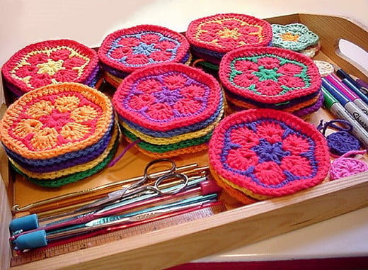 Brightly Colored African Flower Motifs
