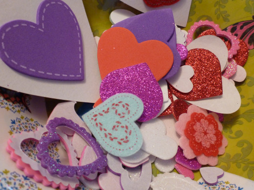 Foam heart stickers