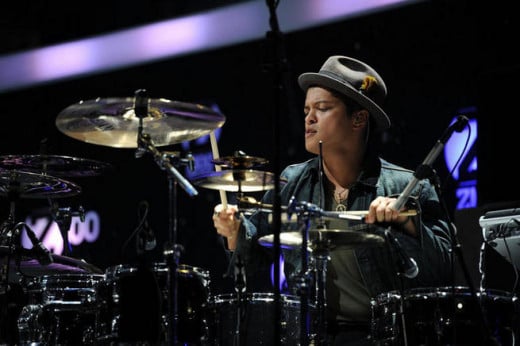 Bruno Mars on drums