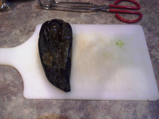 Step Sixteen: Remove the first pepper from the oven