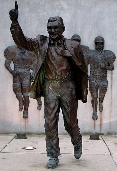 There are no pictures of Eli,  Hophni, or Phinehas. So here's the statue of Joe Paterno, which is now in storage instead of public view.