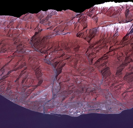Sochi and Caucasus Mountains to the North, hoe of the 2014 skiing and snowboarding events.