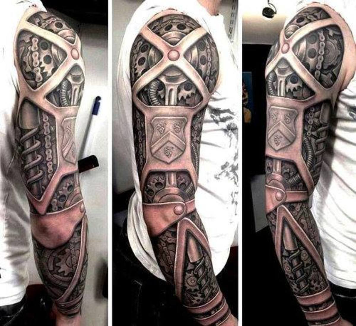 Biomechanic arm tattoo