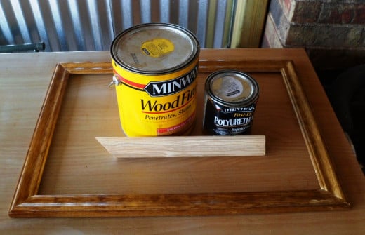 Real wood and stain and sealer.