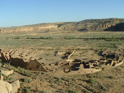 Ancient Pueblo People's ruins at Chaco Canyon, New Mexico