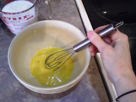 Step Four: Mix your eggs well before adding in other ingredients