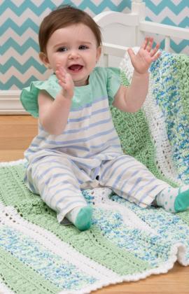 Textured Stripes Baby Blanket Crochet Pattern