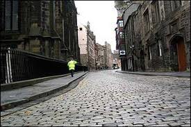 Cobbled streets of Edinburgh