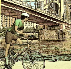 Riding a Bicycle in Urban Areas