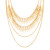 This delicate, four-chain necklace features two cascading strands of angel wings. If you're looking for a layering necklace with the classic look of gold and a bit of a twist. This delicate, four-chain necklace features two cascading strands of angel wings. If you're looking for a layering necklace with the classic look of gold and a bit of a twist.