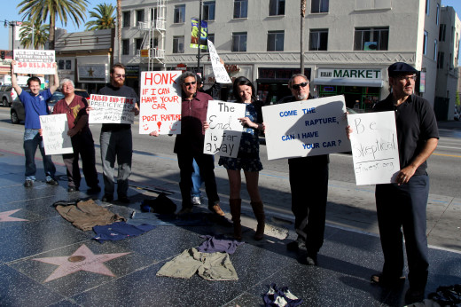 Skeptics protesting Camping in Hollywood.