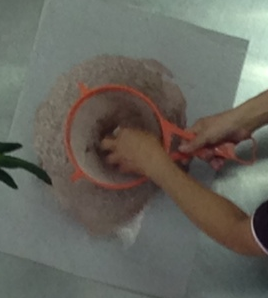 Mixing of Plain Flour and cocoa Powder.