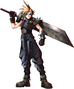 Cloud with his Buster Sword.