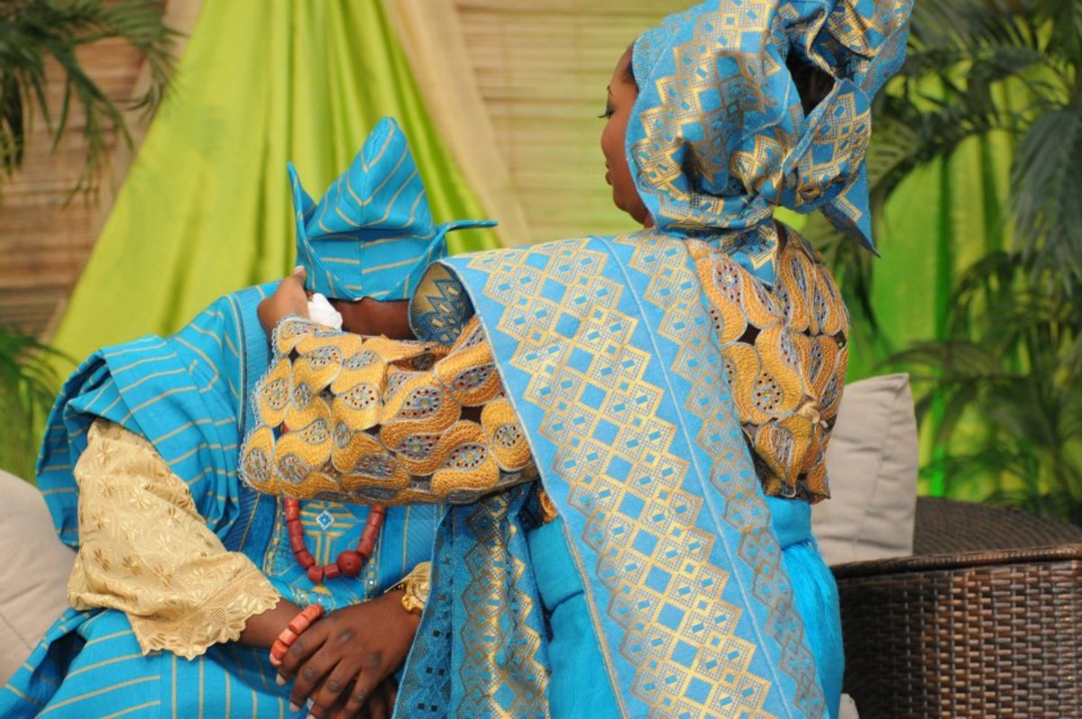 Bride And Groom Yoruba Traditional Attire