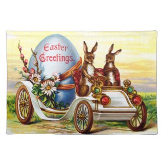 This is a 100% woven cotton placemats which can be customised with your name and message at zazzle. These will complement your dining table theme. 
