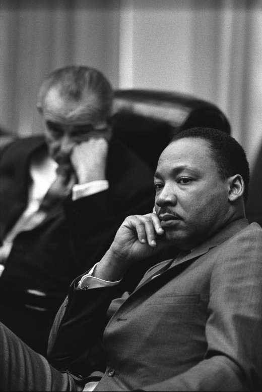 Martin Luther King, Jr. at a meeting in the White House.
