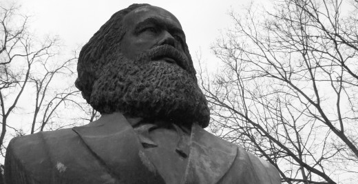 A statue of Karl Marx, the author of The Communist Manifesto.