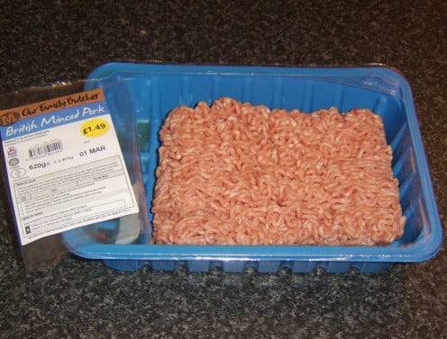 Good quality ground or minced pork for making burgers