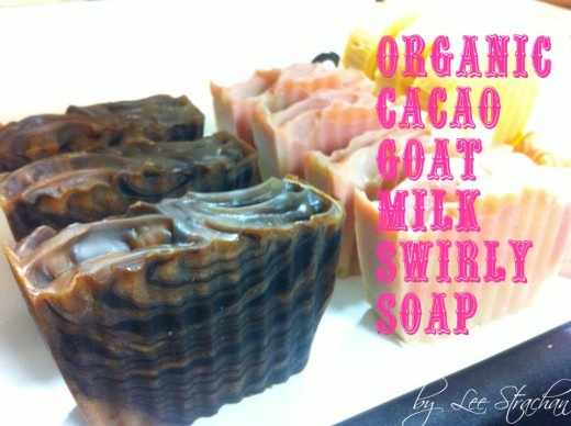 Goat Milk Soap with Organic Cacao Swirl