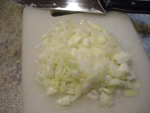 Chop the onions fairly finely