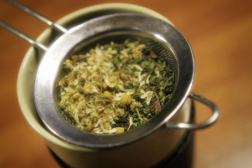 Chamomile in Tea Strainer