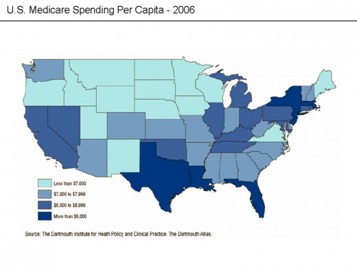 Medicare spending per capita 2006