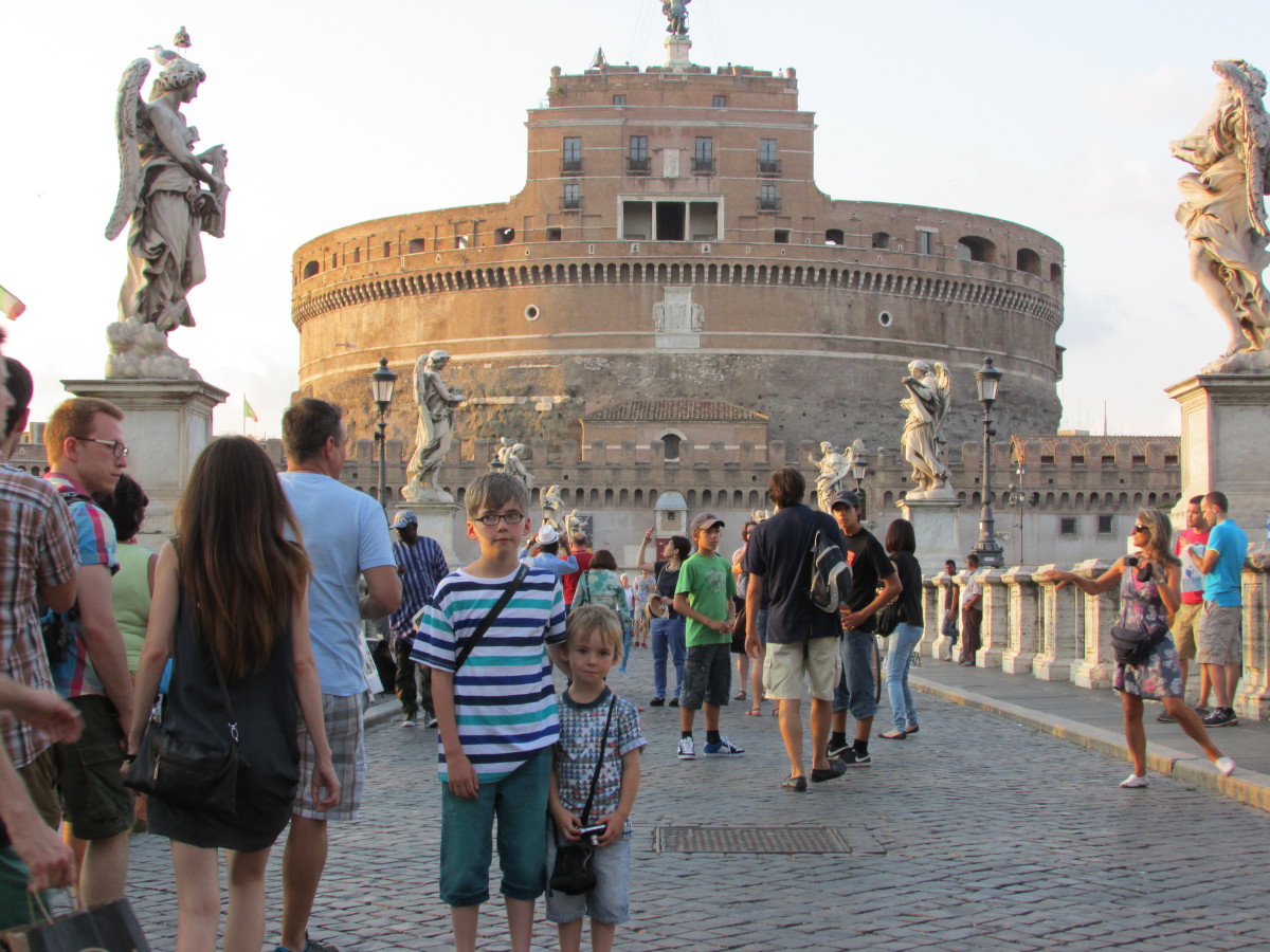 The children pictured in front of Castello St. Angelo