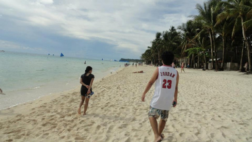 Walking Along the White Sand of Boracay
