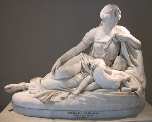 Leto and her twins Apollo and Artemis
