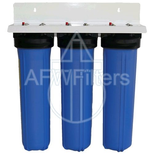 Activated alumina filter removes arsenic +5 AND +3, & fluoride to provide safer water Radial flow carbon removes chlorine, chloramines, odors, and chemicals with minimal pressure loss Sediment filter filters out particulates, sand, and sediment down 