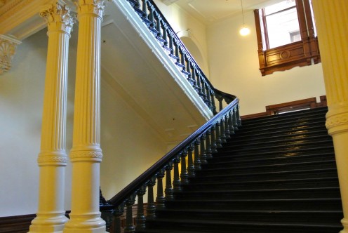 Interior staircase at the Texas State Capitol Building in Austin, Texas