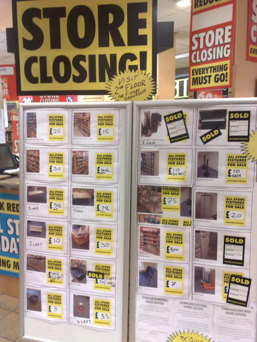GREAT, unmissable Closing down sale - and as the Fine Print reads: Visit 2nd floor for future showroom...