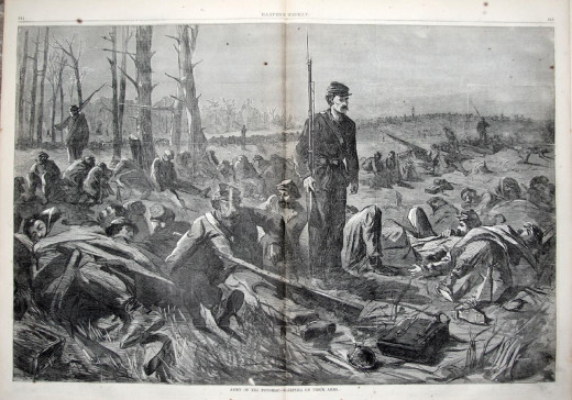 Sketch - troops bed-down in line of battle