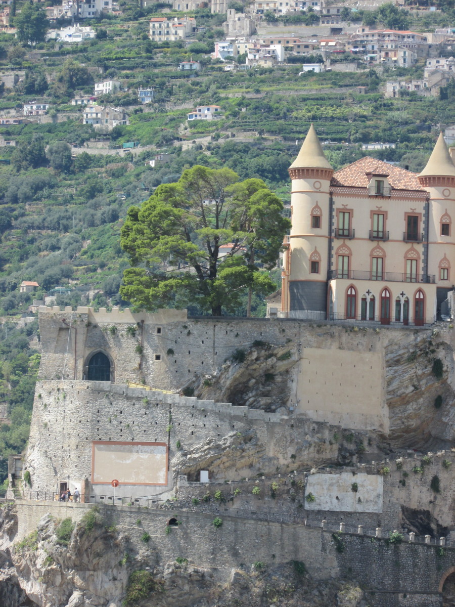 The Amalfi Coast road leads out of Maiori and onto Amalfi, a 15 minute drive.