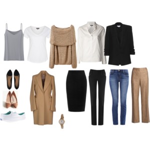 BASIC CAPSULE: Neutral basic pieces, all chic but with no individual style.