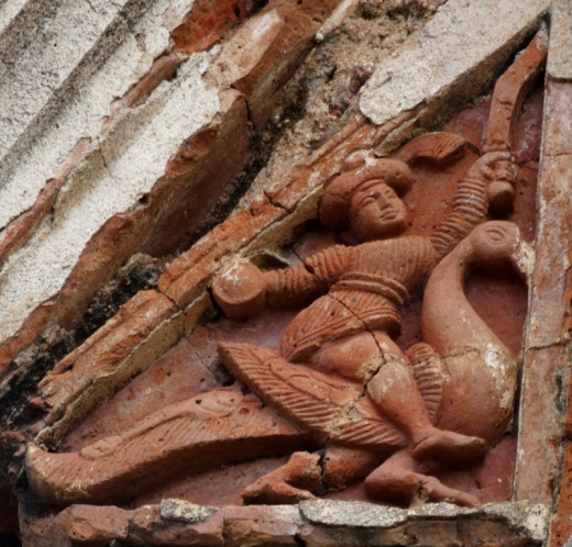 Terracotta decoration : Lord Kartikeya