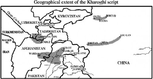 Geographical extent of Karhosthi script