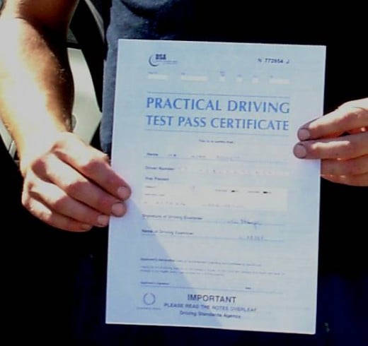 I passed the driving test
