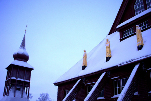 The historic church in Kiruna, Sweden.