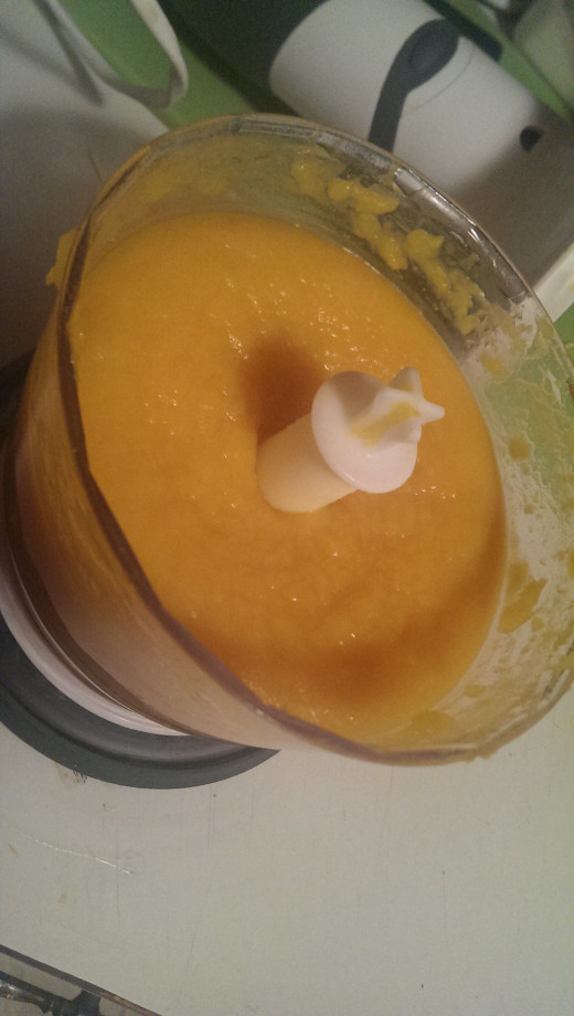 here's the pumpkin, all blended up!