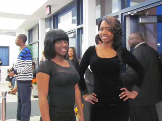 Cierra Richardson and Shantelle served as hostesses during the red carpet presentation at the show.