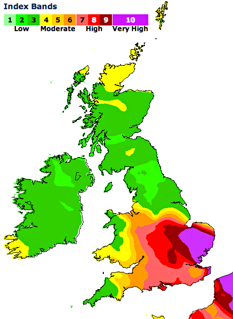 UK's smog index for April 2014.