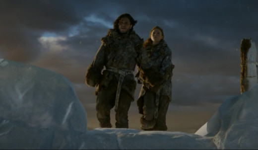 Jon Snow (Kit Harrington) and Ygritte (Rose Leslie)