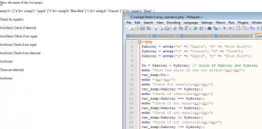 Simple array operations. We use var_dump() a handy built-in way to dump information about a variable.