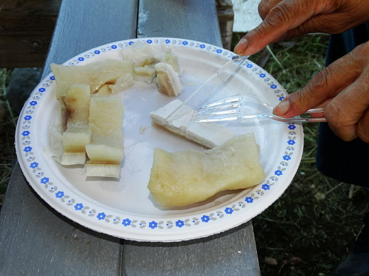 A plate of whale blubber