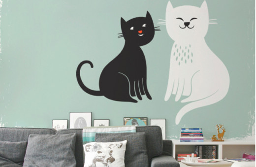 Contemporary murals can be pasted onto walls like regular wallpaper