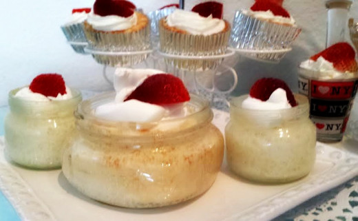 I wanted to bake the cake in small jars to see how they would come out.  These would work well to bring to work since you can put a lid on them.  