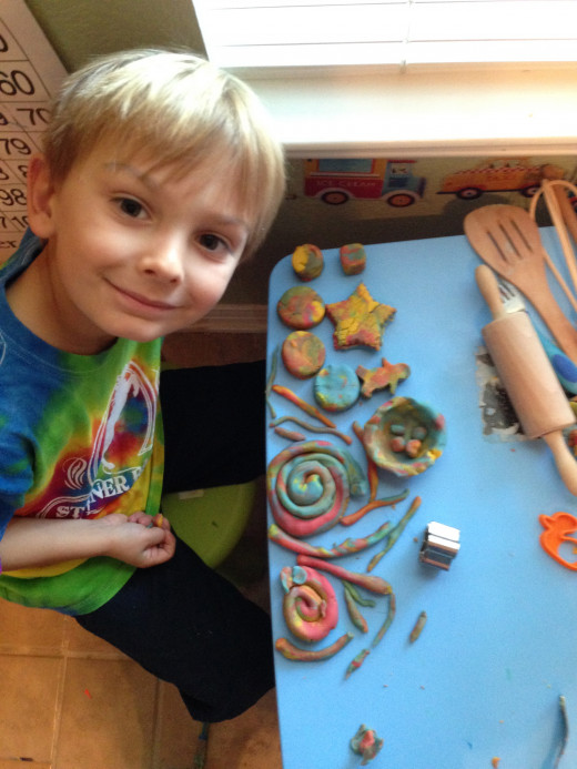Fun Shapes Made with Homemade Play Dough